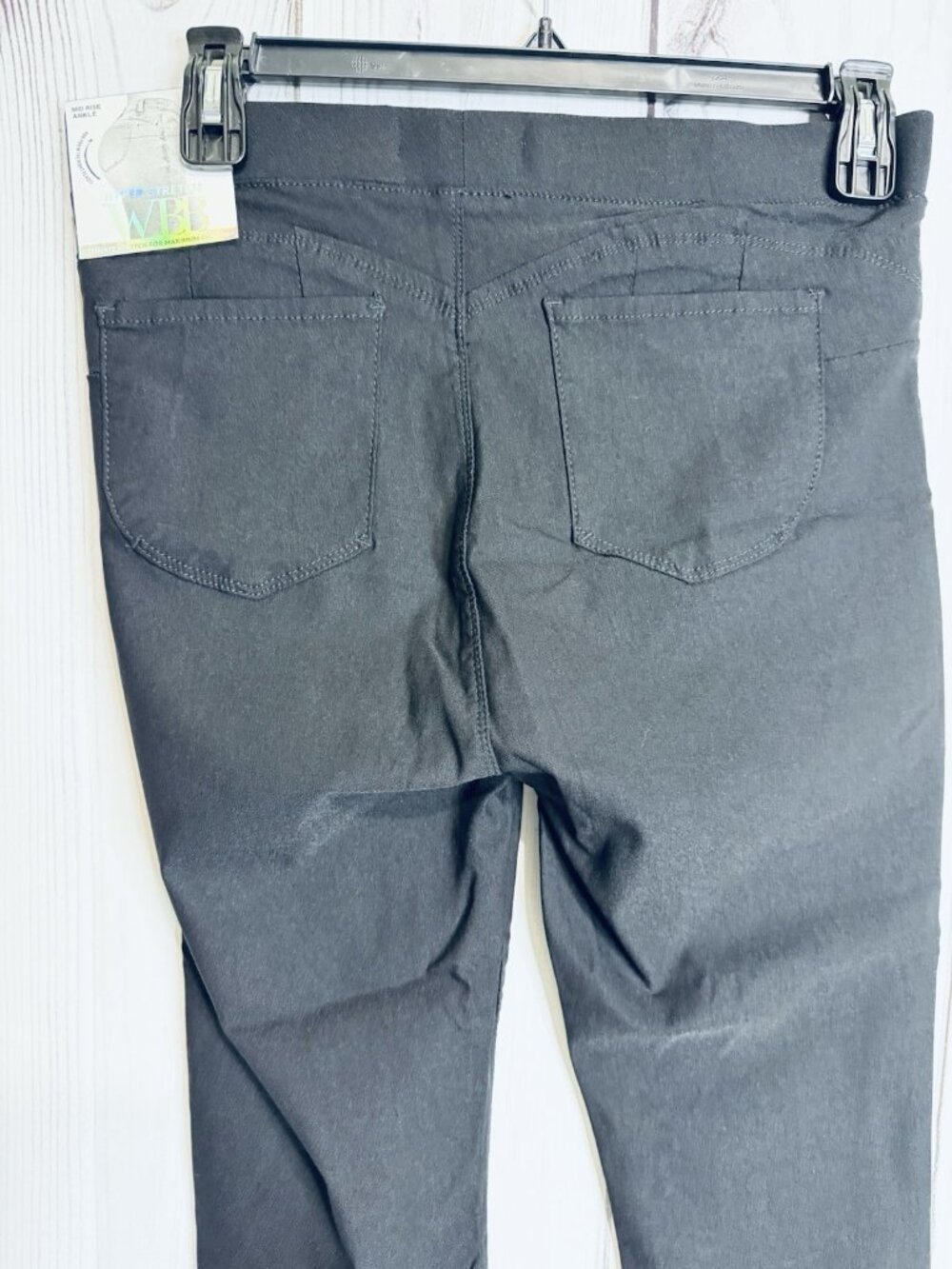 Royalty For Me Jeans Sz PXL (34x26) Black Mid Rise Ankle Hyper Stretch NWT - Picture 8 of 10